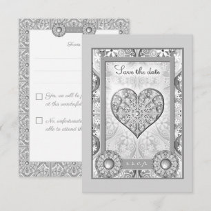 Ceramic lace Grey RSVP Card