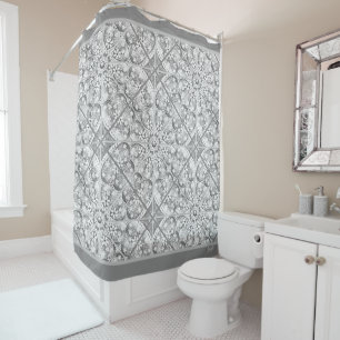 Ceramic Lace grey Shower Curtain