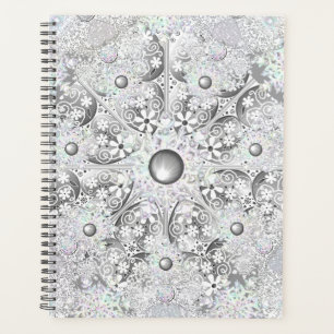 Ceramic lace Grey & snowflake Planner