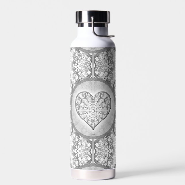 Ceramic lace Grey Water Bottle (Left)