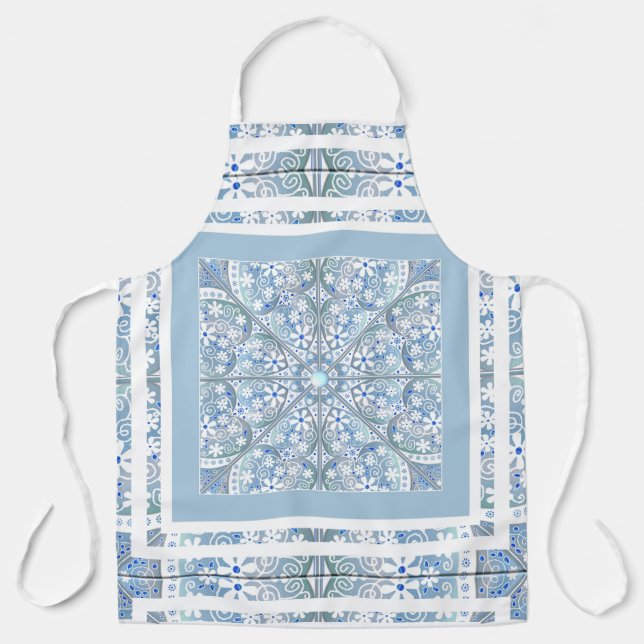 Ceramic Lace Light Blue Apron (Front)