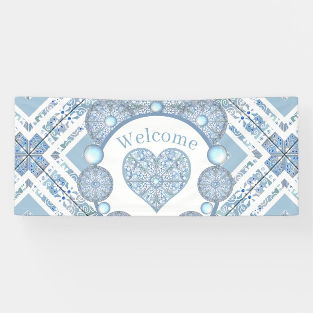 Ceramic Lace Light Blue Banner (Horizontal)