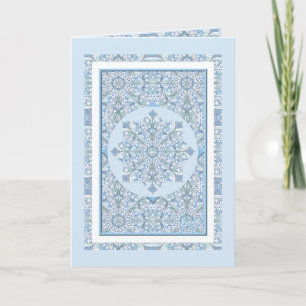 Ceramic Lace Light blue birthday Card