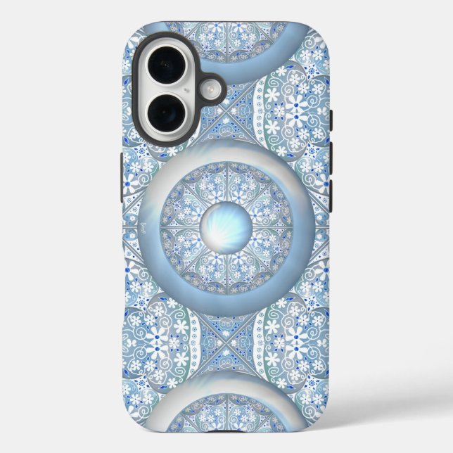 Ceramic lace Light blue Case-Mate iPhone Case (Back)