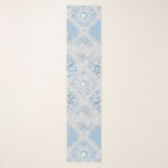 Ceramic Lace Light Blue Christmas Scarf<br><div class="desc">Lace print added to a ceramic effect for this fine pattern with some inlays of pearls or cabochons (drawn). Here in light blue, which gives a romantic pastel style, this pattern also exists in light grey, black and blue of Greece in my Christmas collection. A finely crafted and original style...</div>