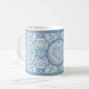 Ceramic lace Light blue Coffee Mug