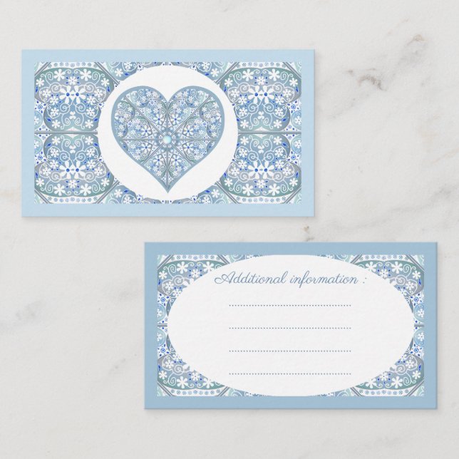Ceramic lace Light blue Enclosure Card (Front/Back)