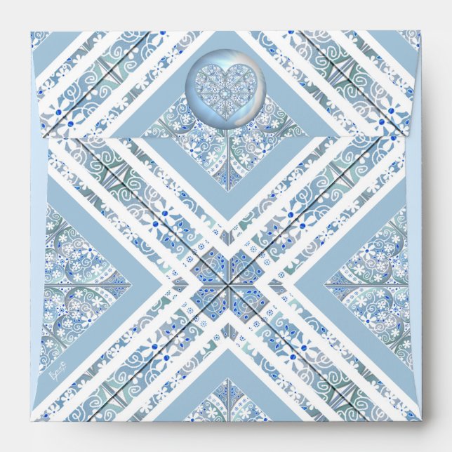 Ceramic Lace Light Blue Envelope (Back (Top Flap))