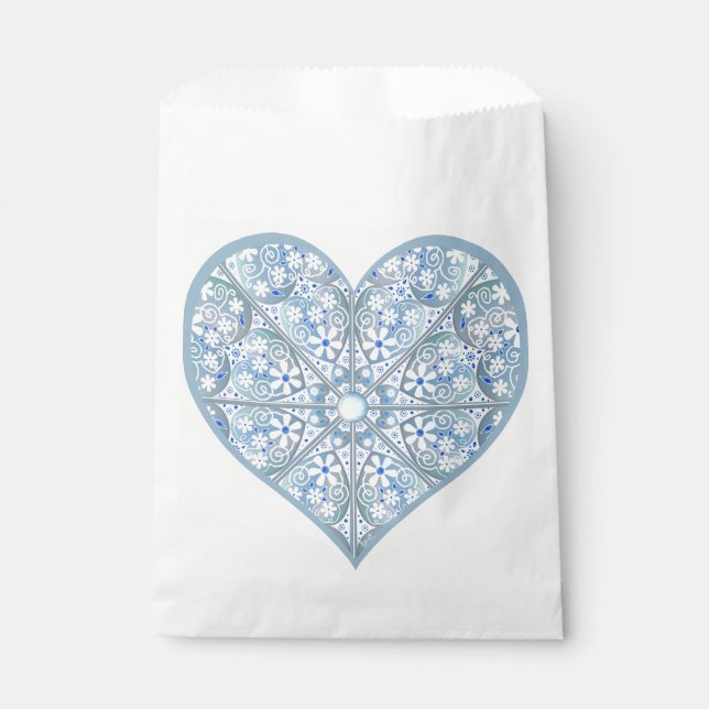 Ceramic Lace Light Blue Favour Bags (Front)
