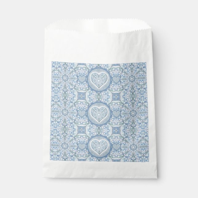Ceramic Lace Light Blue Favour Bags (Front)