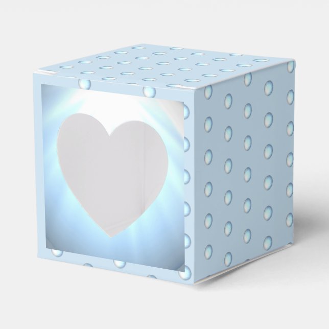 Ceramic Lace Light Blue Favour Box (Front Side)