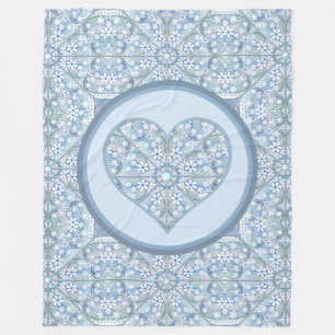 Ceramic Lace Light Blue Fleece Blanket