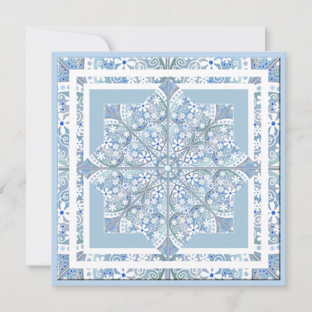 Ceramic lace Light blue Holiday Card (Front)