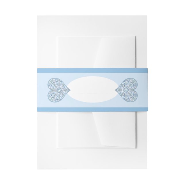 Ceramic Lace Light Blue Invitation Belly Band (Front Example)