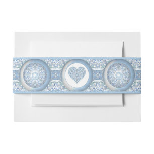 Ceramic Lace Light Blue Invitation Belly Band