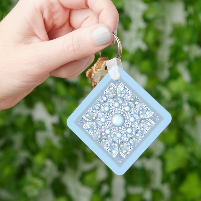 Ceramic Lace Light blue Key Ring (Hand)