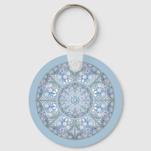 Ceramic lace Light blue Key Ring