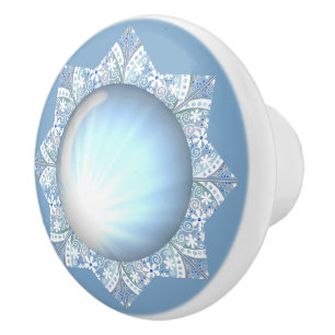 Ceramic lace Light blue Knob