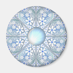 Ceramic lace Light blue Magnet