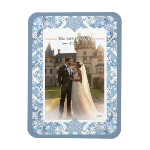 Ceramic lace Light blue Magnet