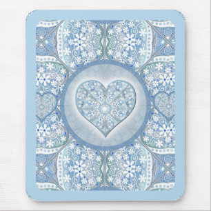 Ceramic lace Light blue Mouse Mat