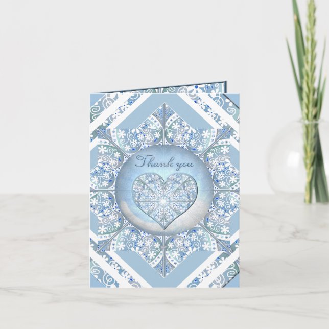 Ceramic Lace Light Blue Note Card (Front)