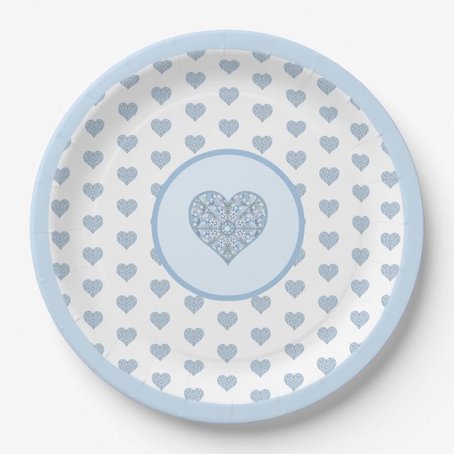 Ceramic Lace Light Blue Paper Plate (Front)