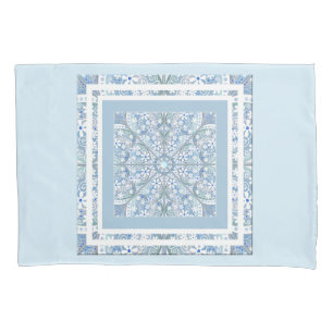 Ceramic lace light blue pillowcase