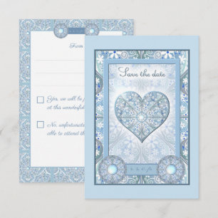 Ceramic lace Light blue RSVP Card