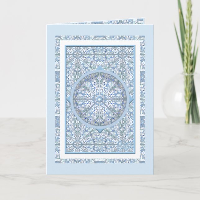 Ceramic Lace Light blue Thank You Card (Front)