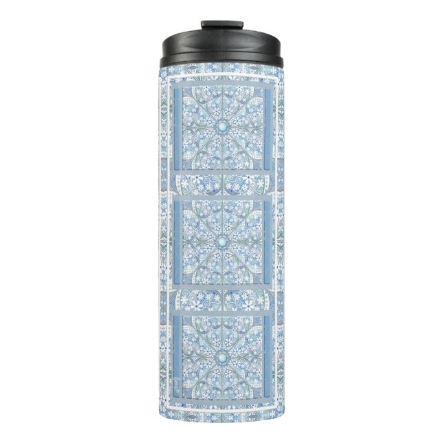Ceramic lace Light blue Thermal Tumbler (Front)