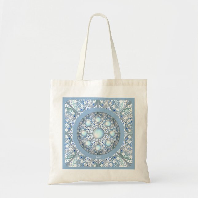 Ceramic Lace light blue Tote Bag (Front)