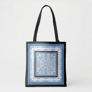 Ceramic lace Light blue Tote Bag