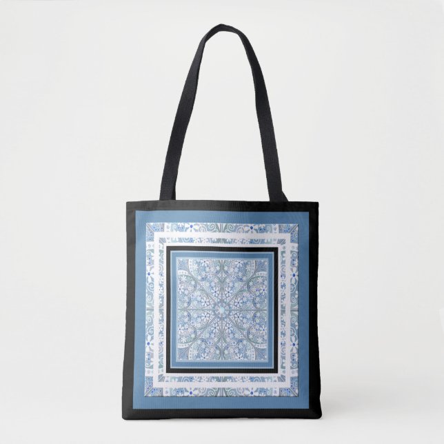 Ceramic lace Light blue Tote Bag (Front)