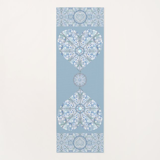 Ceramic Lace Light Blue Yoga Mat (Front)