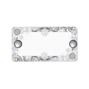 Ceramic lace light grey & snowflake label