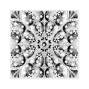 Ceramic lace light grey & snowflake rubber stamp