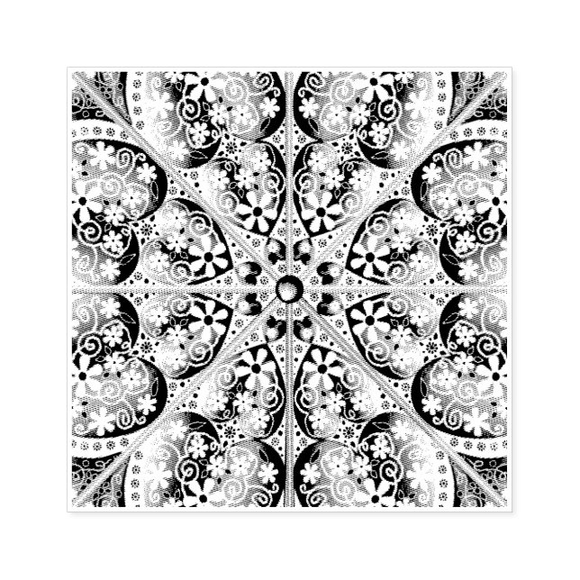 Ceramic lace light grey & snowflake rubber stamp (Imprint)