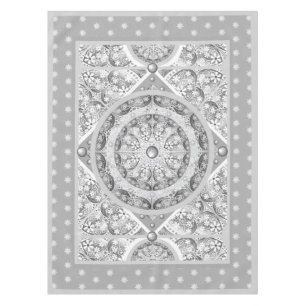 Ceramic lace light grey & snowflake tablecloth