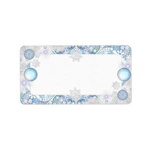 Ceramic lace sky blue & snowflake label