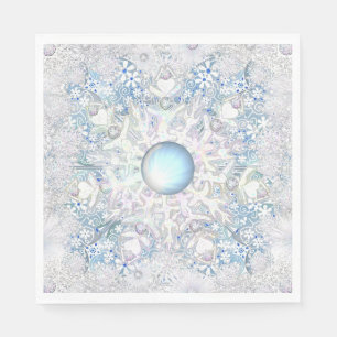 Ceramic lace sky blue &snowflake napkin