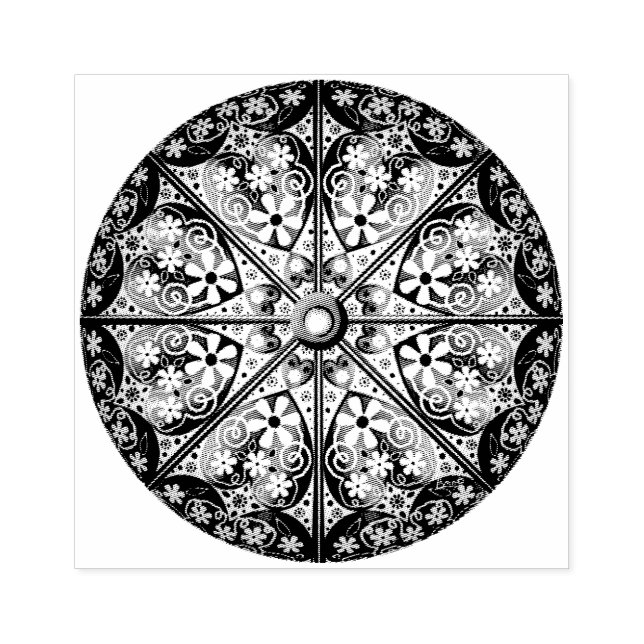 ceramic lace sky blue & snowflake rubber stamp (Imprint)