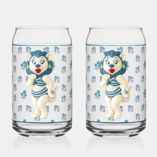 Ceramic Lion Soda Glass