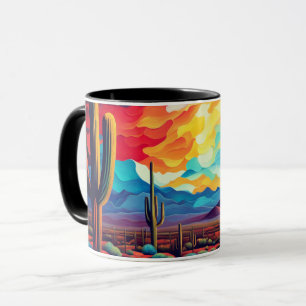 Ceramic Mug Arizona Sunset in Abstract Style