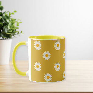 Ceramic mug, Daisy coffee mug, tea cup