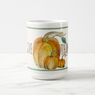 Ceramic Mug: Give Thanks Pumpkin Harvest Blessing Coffee Mug