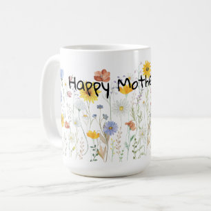 Ceramic Mug Watercolor wildflower mothers day gift