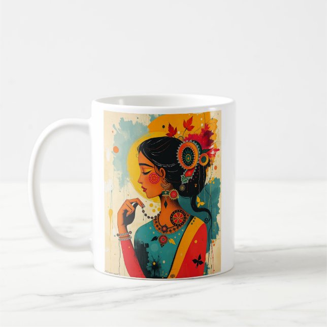 Ceramic Mug With A Classic Design Of A Woman  (Left)