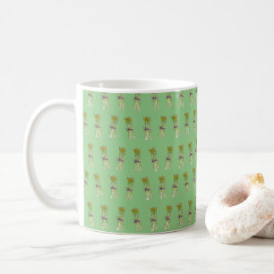 Ceramic mug with asparagus design