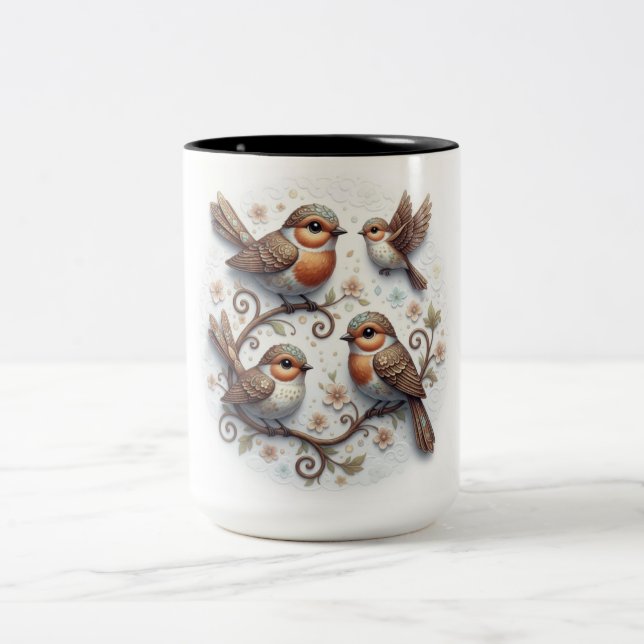 Ceramic Mug With Birds (Center)